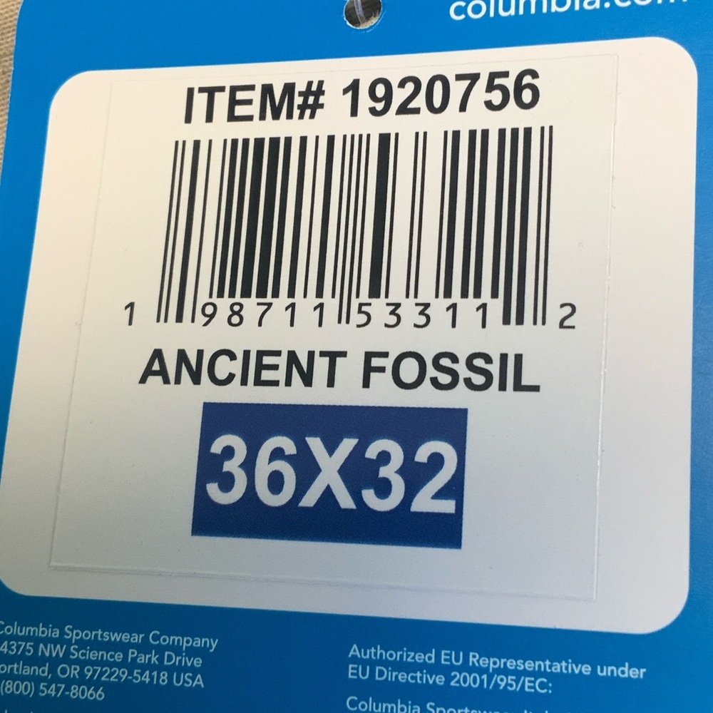 Columbia Men's pants active fit straight leg 36wx32w new - Picture 7 of 7